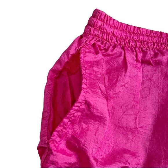 Vintage Shell Shack Shorts Size M Drawstring Pockets Bright Shiny Pink - Picture 3 of 7